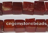 CCU81 15.5 inches 12*12mm cube red agate beads wholesale