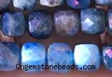 CCU810 15 inches 4mm faceted cube apatite beads