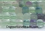 CCU833 15 inches 4mm faceted cube fluorite beads
