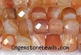 CCU865 15 inches 6mm faceted cube agate beads