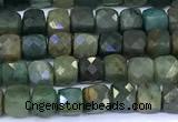 CCU892 15 inches 4mm faceted cube gemstone beads