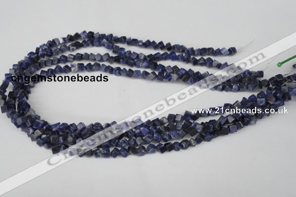 CCU90 15.5 inches 4*4mm cube sodalite gemstone beads wholesale