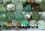 CCU906 15 inches 5mm - 6mm faceted cube Australia chrysoprase beads