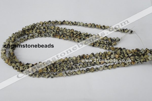 CCU93 15.5 inches 4*4mm cube dalmatian jasper beads wholesale