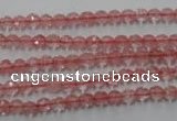 CCY110 15.5 inches 4mm faceted round cherry quartz beads wholesale