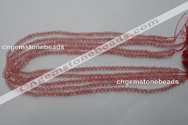 CCY110 15.5 inches 4mm faceted round cherry quartz beads wholesale