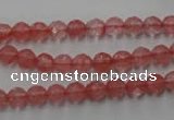 CCY111 15.5 inches 6mm faceted round cherry quartz beads wholesale