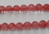 CCY112 15.5 inches 8mm faceted round cherry quartz beads wholesale