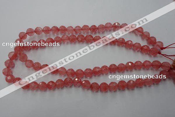 CCY113 15.5 inches 10mm faceted round cherry quartz beads wholesale