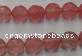 CCY114 15.5 inches 12mm faceted round cherry quartz beads wholesale