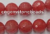 CCY115 15.5 inches 14mm faceted round cherry quartz beads wholesale