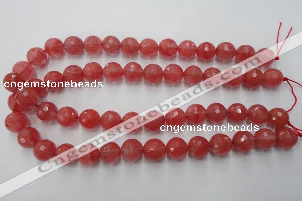 CCY115 15.5 inches 14mm faceted round cherry quartz beads wholesale