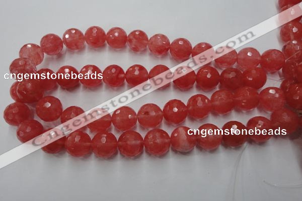 CCY116 15.5 inches 16mm faceted round cherry quartz beads wholesale