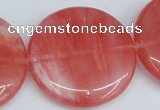 CCY156 15.5 inches 35mm flat round cherry quartz beads wholesale