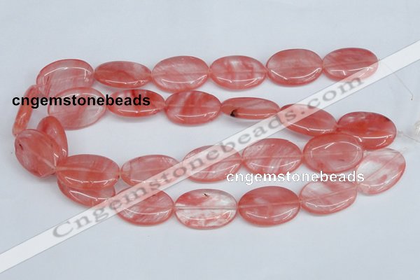 CCY159 15.5 inches 20*30mm oval cherry quartz beads wholesale