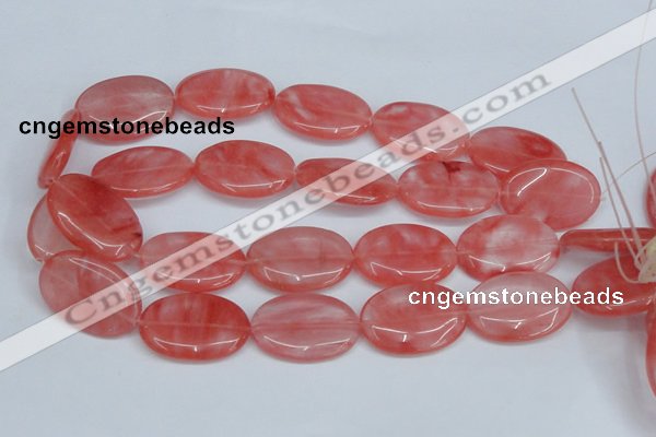 CCY160 15.5 inches 22*33mm oval cherry quartz beads wholesale