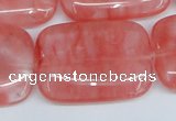 CCY163 15.5 inches 25*35mm rectangle cherry quartz beads wholesale