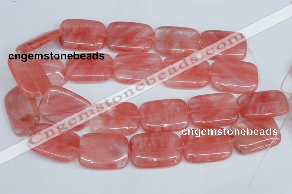 CCY163 15.5 inches 25*35mm rectangle cherry quartz beads wholesale