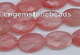 CCY165 15.5 inches 13*18mm faceted oval cherry quartz beads