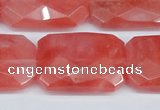 CCY166 15.5 inches 20*30mm faceted rectangle cherry quartz beads