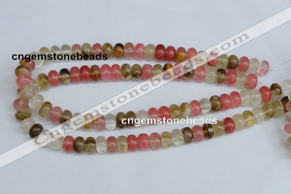 CCY202 15.5 inches 8*12mm rondelle volcano cherry quartz beads