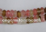 CCY204 15.5 inches 5*8mm faceted rondelle volcano cherry quartz beads