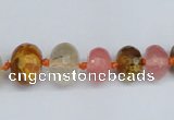 CCY209 4*8mm - 13*18mm faceted rondelle volcano cherry quartz beads