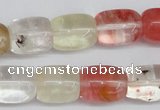 CCY210 15.5 inches 12*16mm cuboid volcano cherry quartz beads