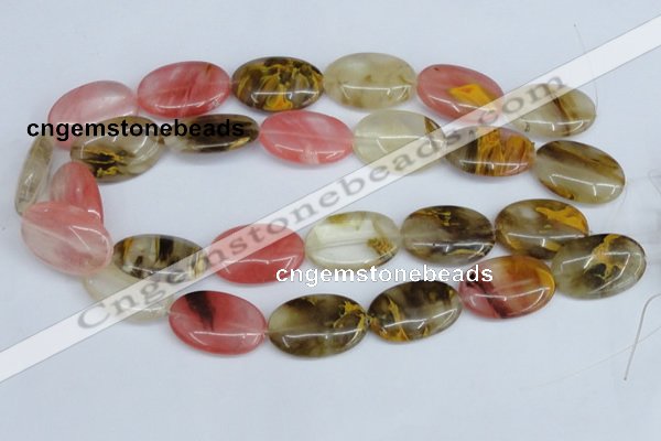 CCY220 15.5 inches 20*30mm oval volcano cherry quartz beads