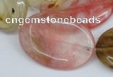 CCY221 15.5 inches 25*35mm oval volcano cherry quartz beads