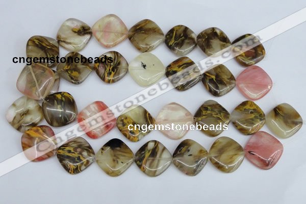 CCY226 15.5 inches 24*24mm diamond volcano cherry quartz beads