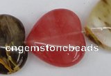 CCY232 15.5 inches 30*30mm heart volcano cherry quartz beads