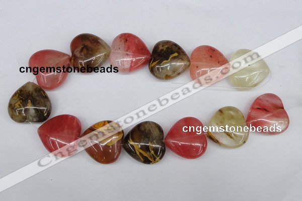 CCY232 15.5 inches 30*30mm heart volcano cherry quartz beads