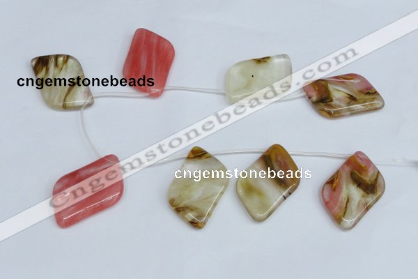 CCY235 Top-drilled 30*50mm marquise volcano cherry quartz beads