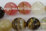 CCY507 15.5 inches 18mm faceted round volcano cherry quartz beads