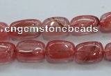 CCY51 15.5 inches 9*15mm nugget cherry quartz beads wholesale