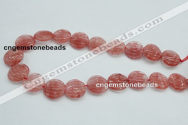 CCY53 15.5 inches 20mm flat round cherry quartz beads wholesale