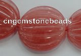 CCY54 15.5 inches 30mm flat round cherry quartz beads wholesale