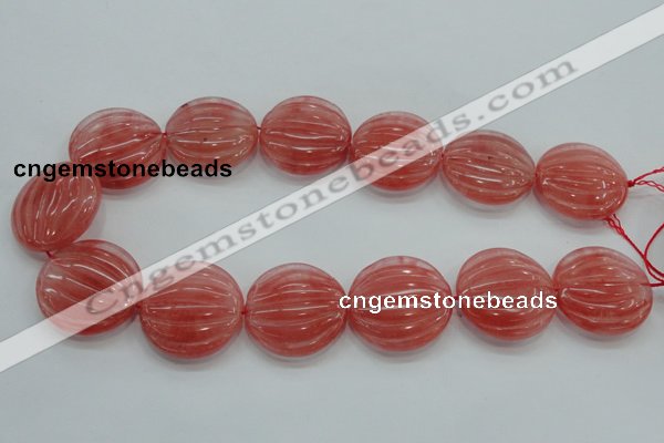 CCY54 15.5 inches 30mm flat round cherry quartz beads wholesale