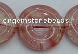 CCY56 15.5 inches 30mm donut cherry quartz beads wholesale