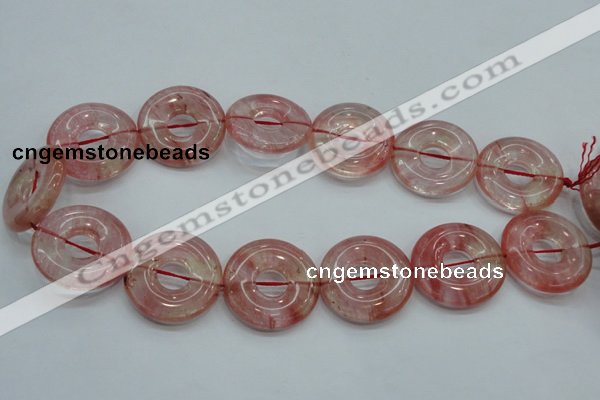 CCY56 15.5 inches 30mm donut cherry quartz beads wholesale