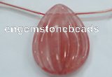 CCY57 30*40mm top-drilled teardrop cherry quartz beads wholesale