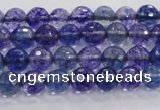 CCY601 15.5 inches 6mm faceted round blue cherry quartz beads