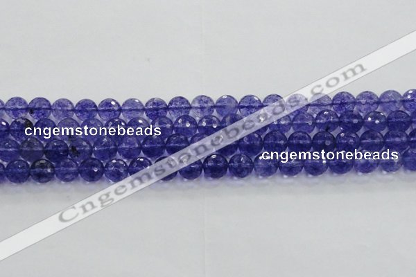 CCY604 15.5 inches 12mm faceted round blue cherry quartz beads