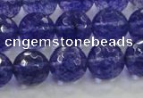 CCY605 15.5 inches 14mm faceted round blue cherry quartz beads