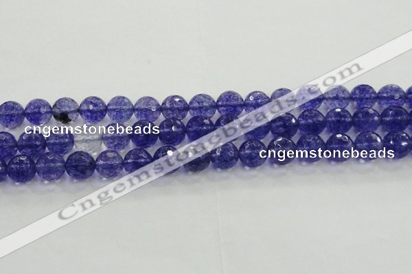 CCY605 15.5 inches 14mm faceted round blue cherry quartz beads