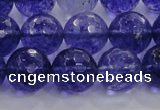 CCY606 15.5 inches 16mm faceted round blue cherry quartz beads