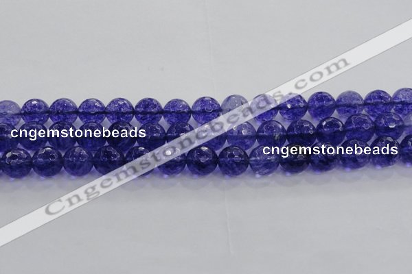 CCY606 15.5 inches 16mm faceted round blue cherry quartz beads