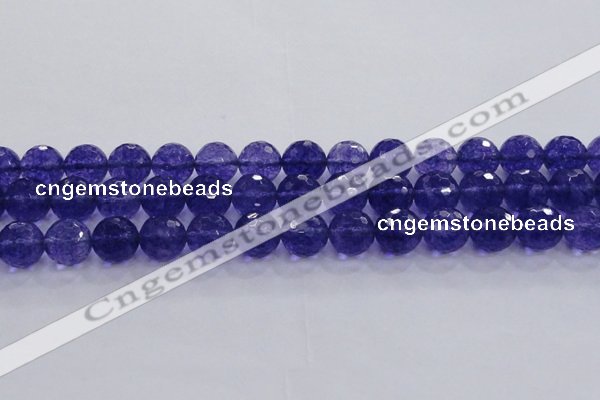 CCY607 15.5 inches 18mm faceted round blue cherry quartz beads