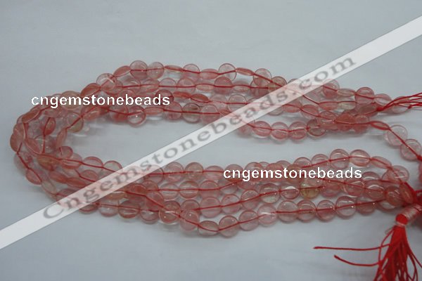 CCY61 15.5 inches 10mm flat round cherry quartz beads wholesale